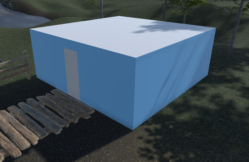 Basic room exterior - simple blue box design