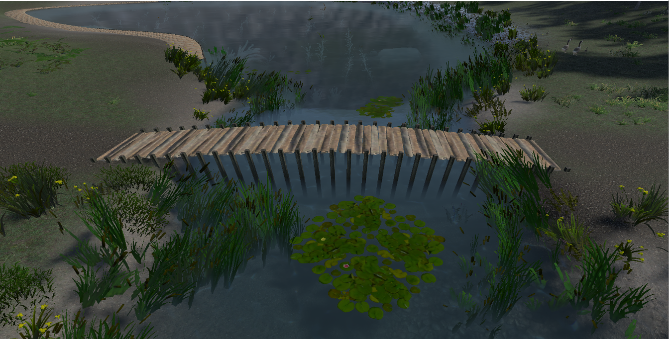 Bridge overlooking the lakes area